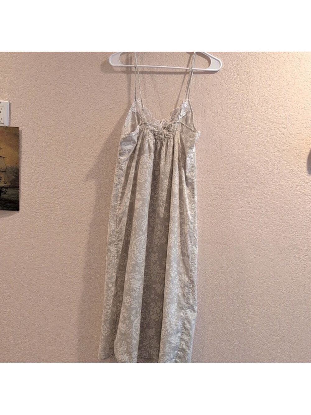 Lace Trim Floral Nightgown,100% Cotton,By Alexander Del Rossa.Size Small - Picture 6 of 6
